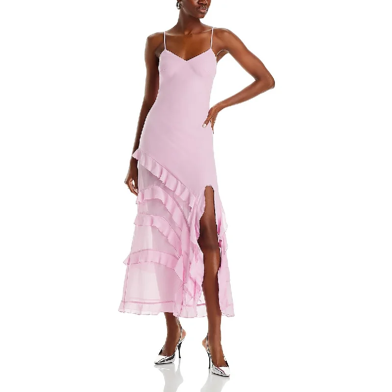 Stylish Jackets Bardot Womens Cantara Ruffle Tiered Maxi Dress
