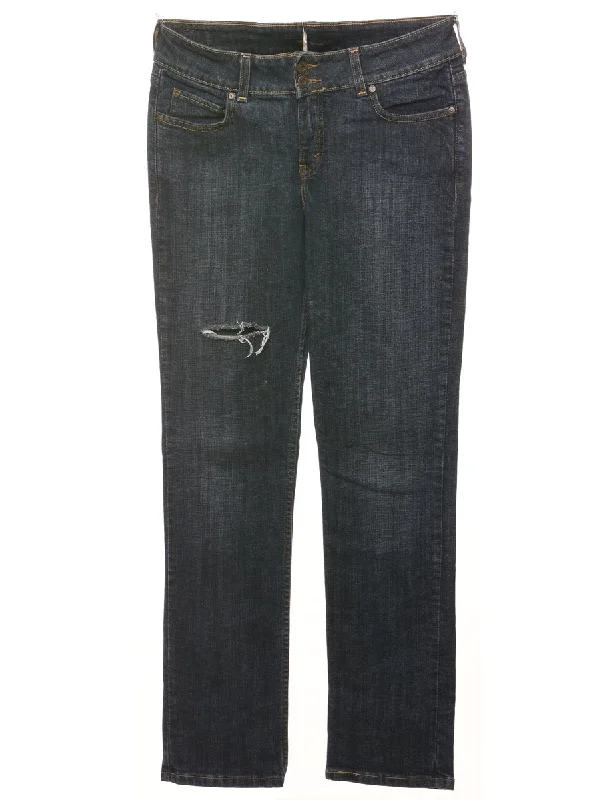 Layered Style Distressed Dark Wash Levi's Jeans - W31 L31