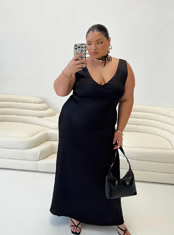 Fashion Comfort Lynsey Midi Dress Black Curve