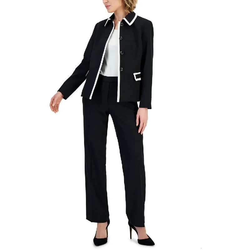 Simple Chic Le Suit Womens Woven 3-Button Two-Button Blazer