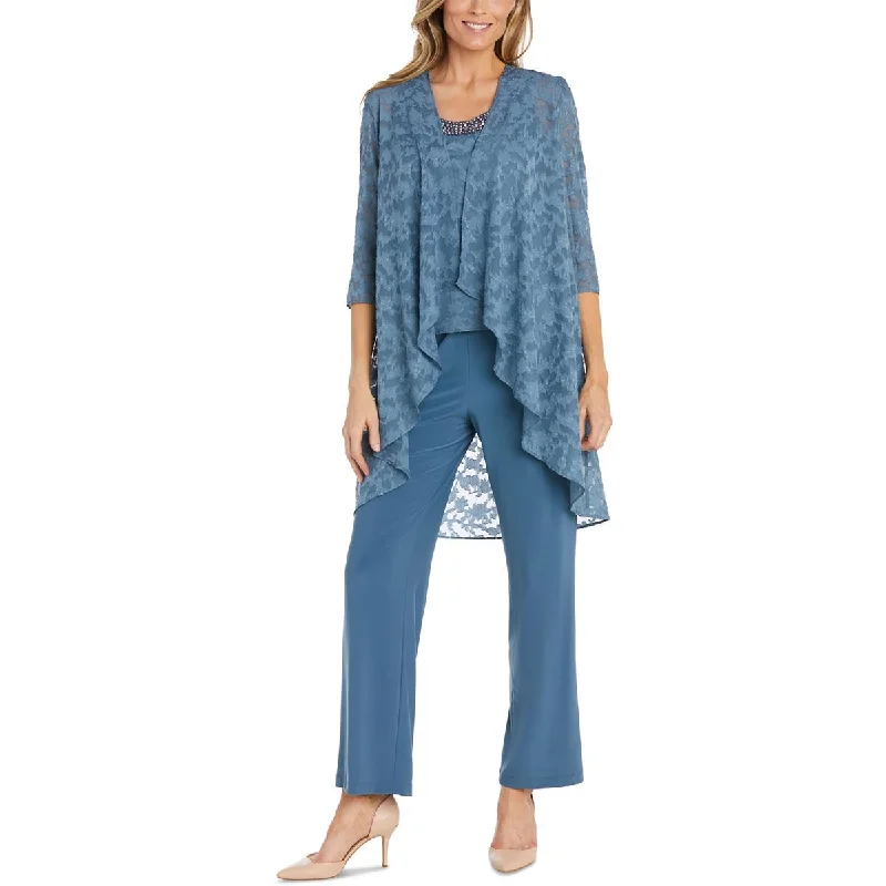 Comfy Layers R&M Richards Womens Plus Textured  Open-Front Blazer