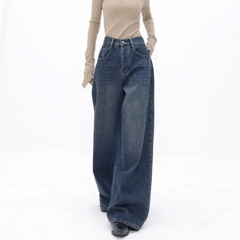 Warm Wear Vintage High Waist Oversized Casual Baggy Wide Leg Grunge Streetwear Jeans Warm Wear Vintage High Waist Oversized Casual Baggy Wide Leg Grunge Streetwear Jeans