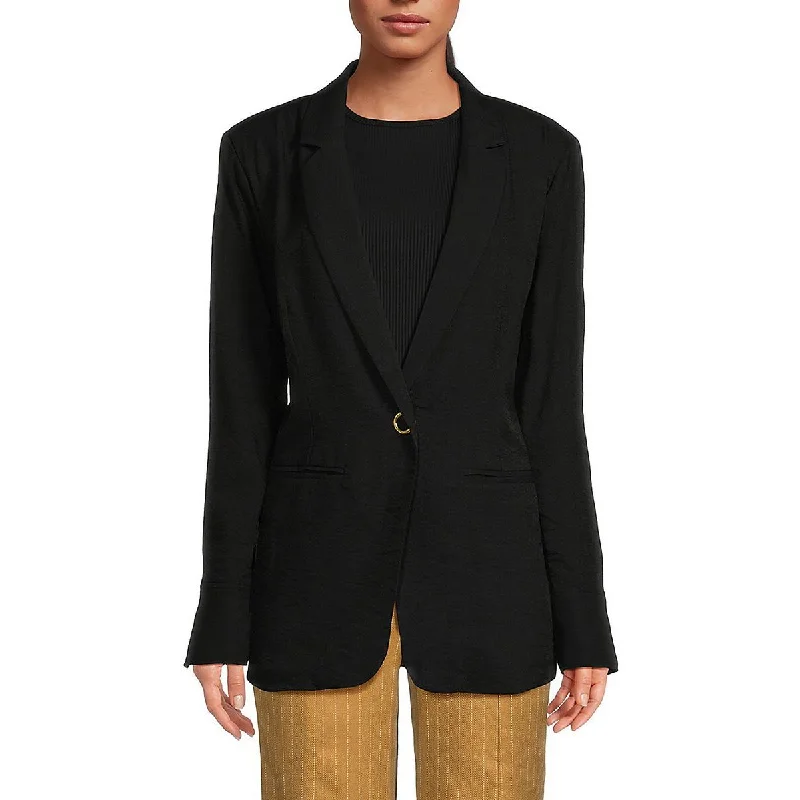 Relaxed Fits Ellen Tracy Womens Shoulder Pads Rayon One-Button Blazer
