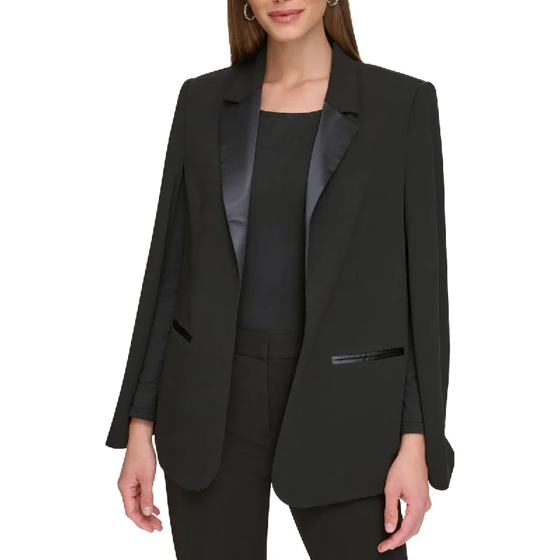 All-Day Outfits DKNY Womens Shoulder Pads Tuxedo Open-Front Blazer