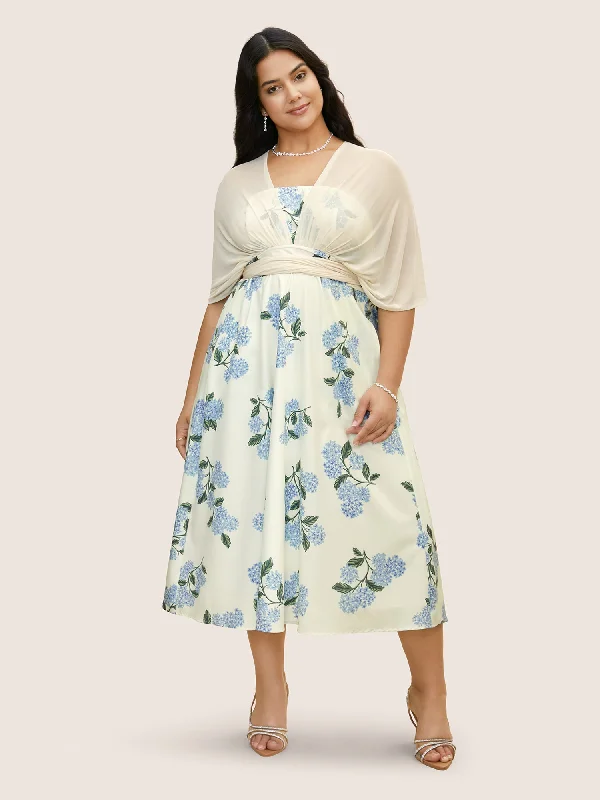 Casual Chic Outfits Everywhere Dress - Floral Breathable Gauze Shoulder Dress