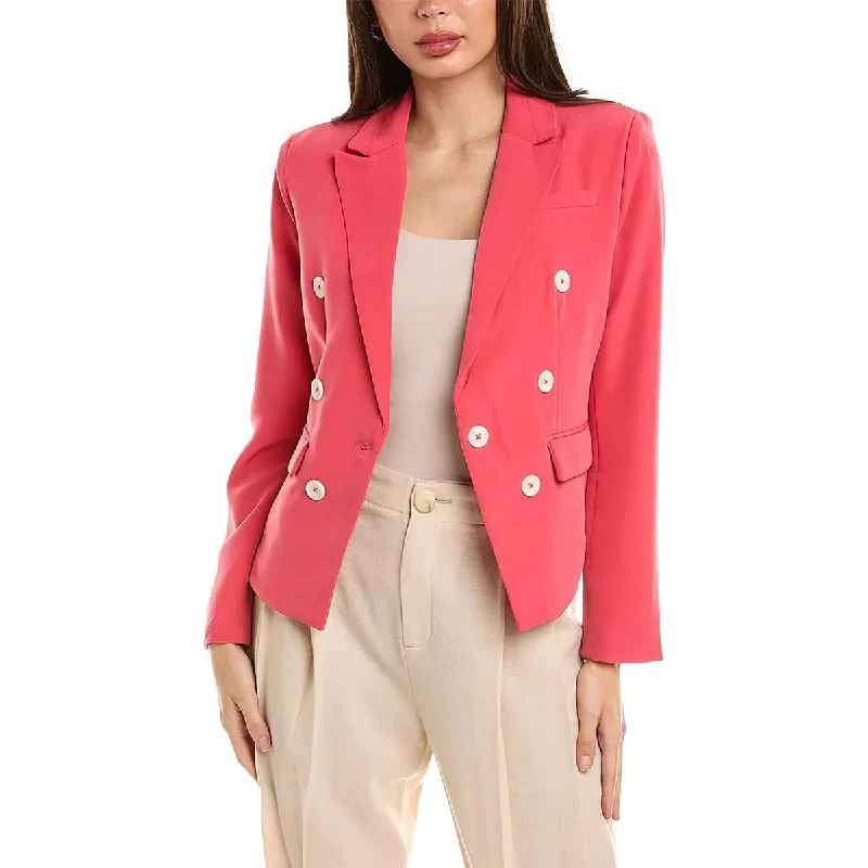 Stylish Casuals Ellen Tracy Womens Shoulder Pads Cropped One-Button Blazer