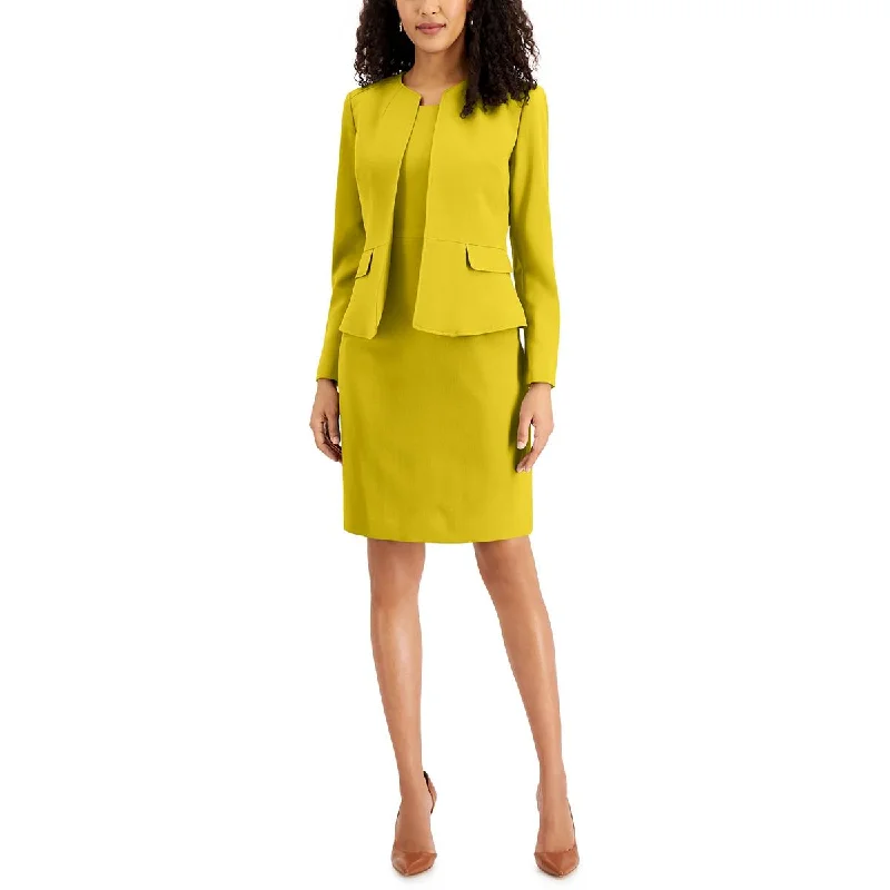 Easy Chic Wear Le Suit Womens Solid  Collarless Blazer