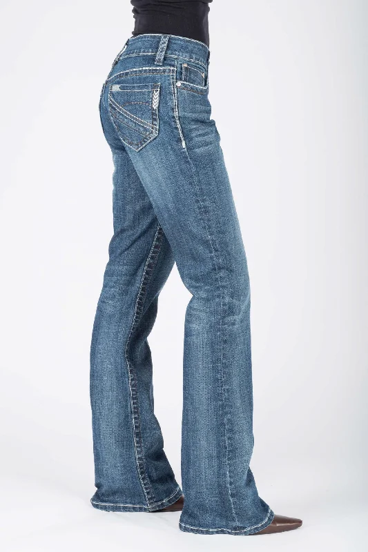 Layered Style Stetson Womens 214 City Trouser Chevron Blue Cotton Blend Jeans