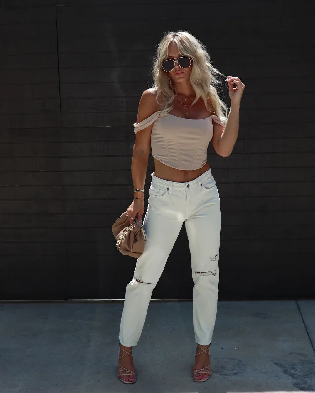 Effortless Looks Mita High Rise Distressed Straight Jeans