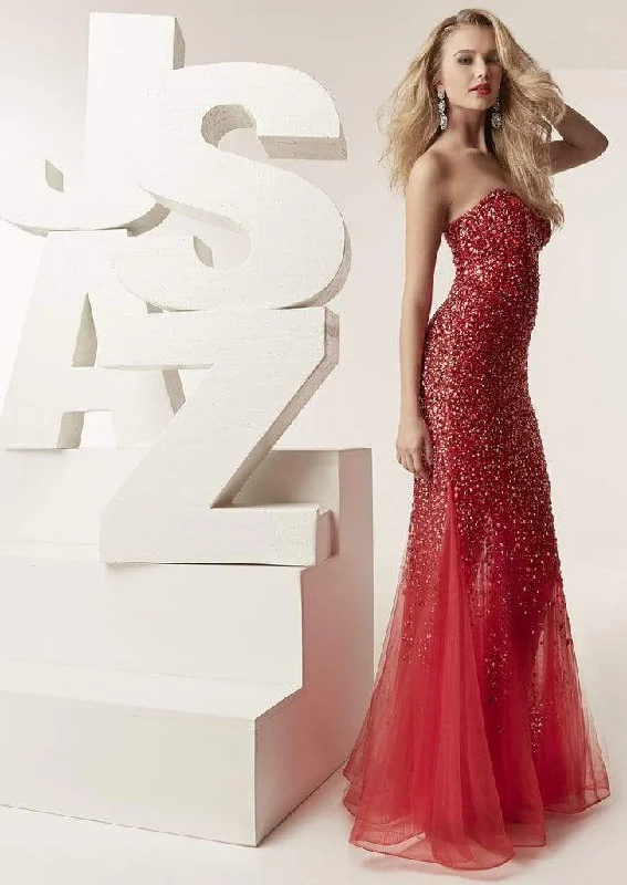 Soft Trends Jasz Couture - 6216 Applique Sweetheart Trumpet Dress