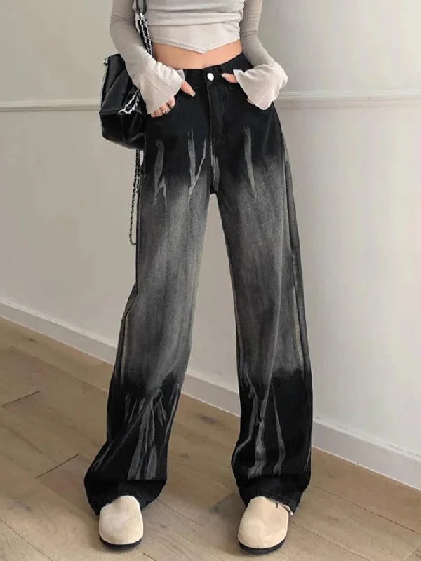 Comfy Chic Wear Random Tie Dye High Rise Boyfriend Jeans