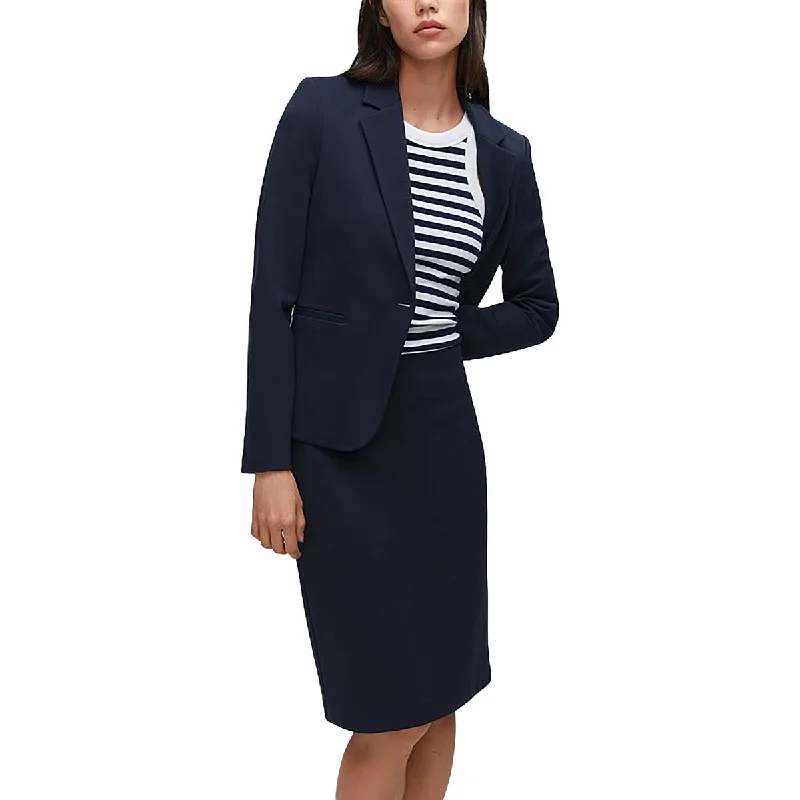 Sporty Comfort MNG Womens Shoulder Pads Long Sleeve One-Button Blazer