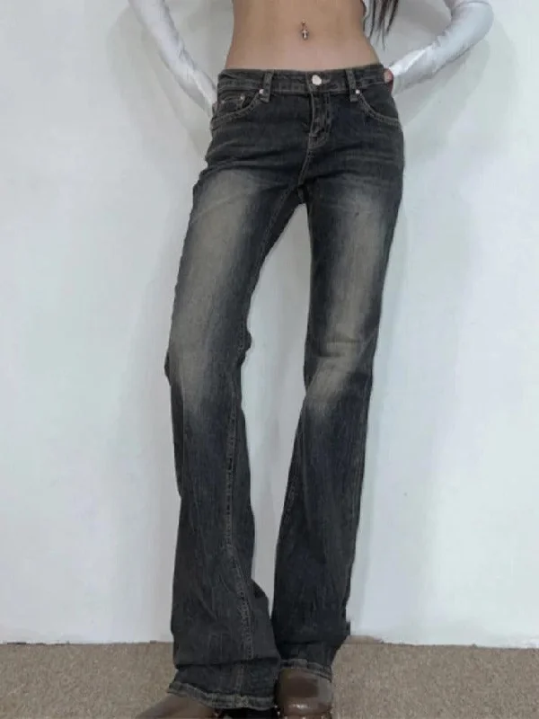 Relaxed Jackets Vintage Low Rise Wash Flare Jeans
