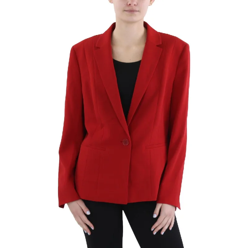 Soft Feel Kasper Womens Ponte Button Close Blazer