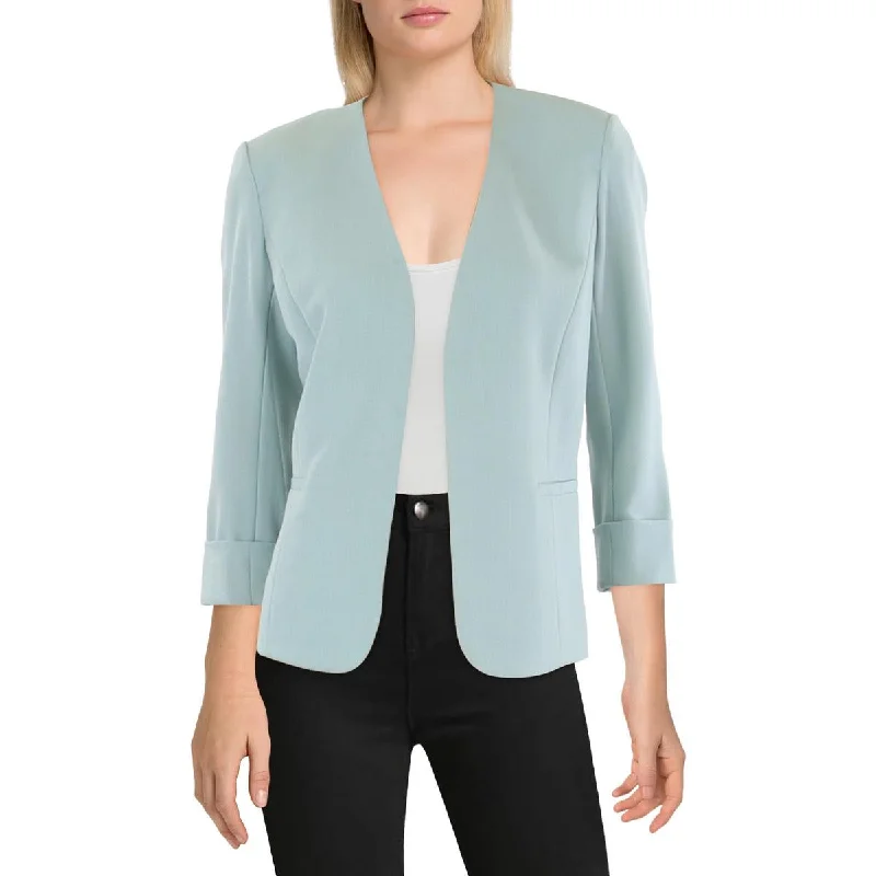 Stylish Fit Kasper Womens Open Front Suit Separate Collarless Blazer