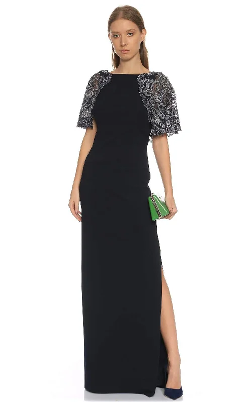 Light Layers Aidan Mattox - MD1E200947 Embellished Short Sleeves Bateau Dress