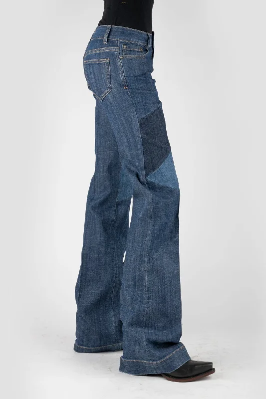 Timeless Style Stetson Womens 214 Trouser Patchwork Blue Cotton Blend Jeans