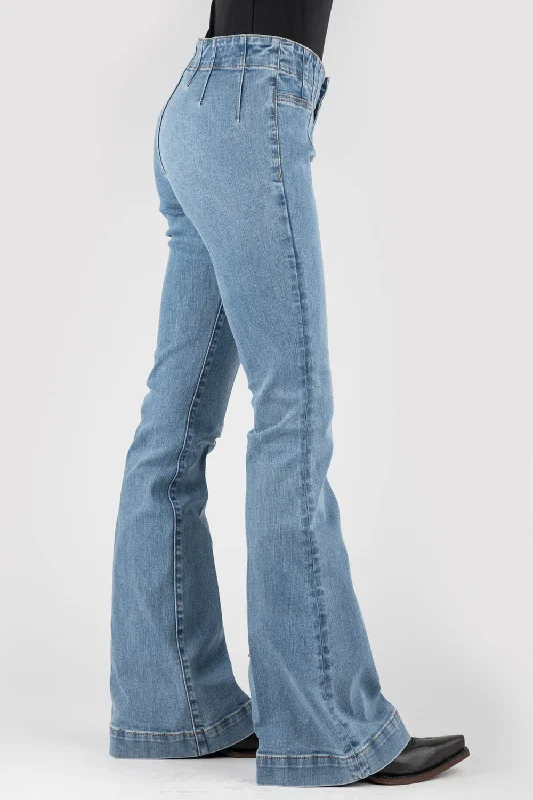 Elegant Dressing Stetson Womens 921 High Waist Darts Blue Cotton Blend Jeans
