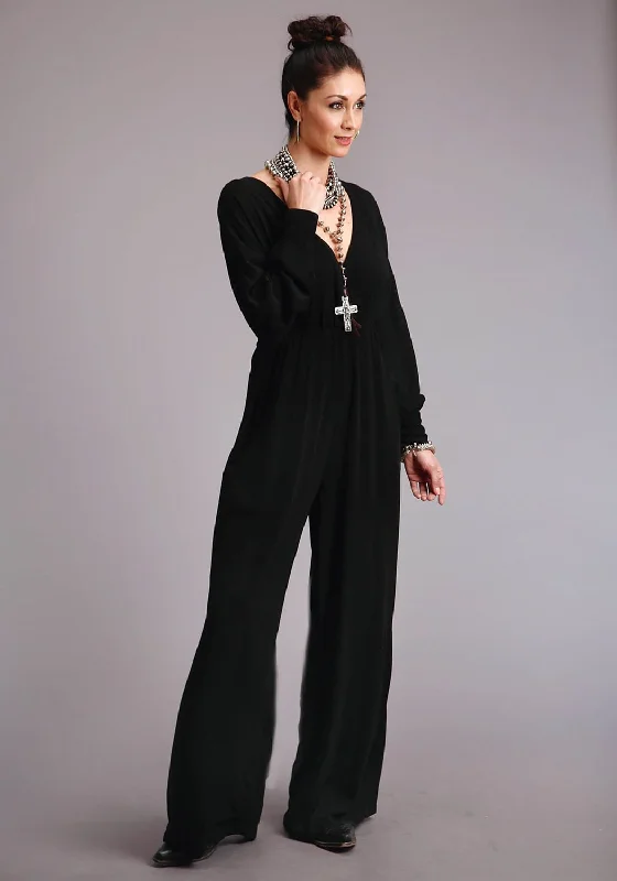 Cozy Essentials Stetson Womens Black Rayon/Nylon Wide Leg L/S Jumper