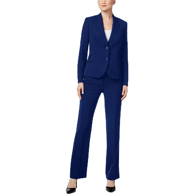 Timeless Outfits Anne Klein Womens Petites Knit Long Sleeves Two-Button Blazer