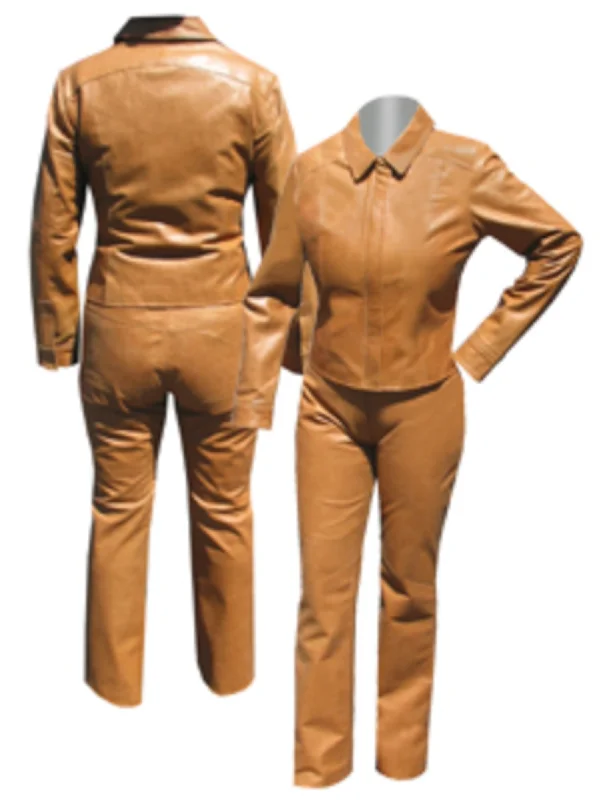 Soft Fabric Looks Scully Womens Saddle Tan Leather Formal Pants
