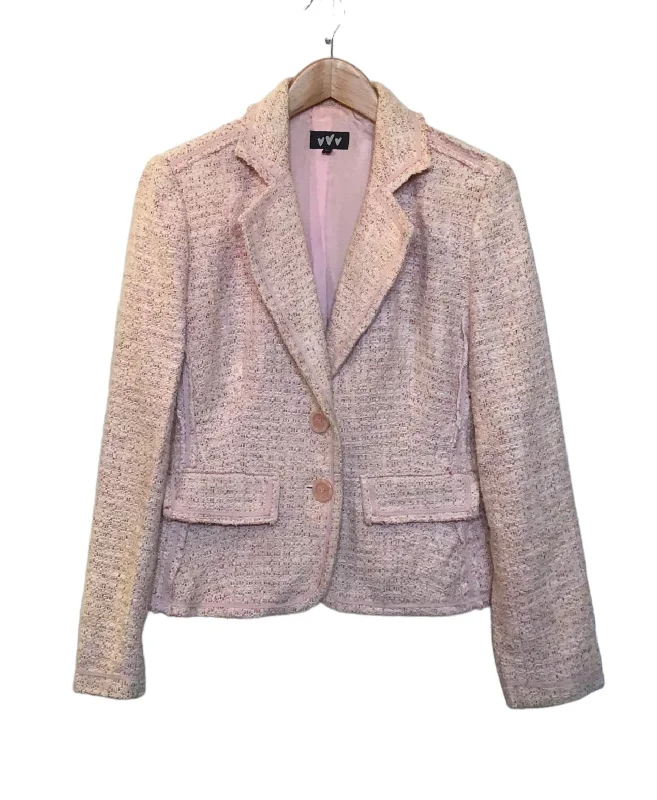 Casual Chic Looks Pink Knitted Blazer (Size L)
