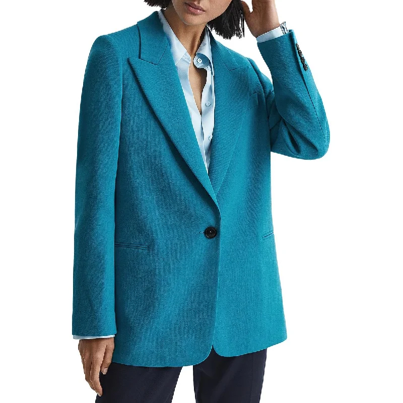Fashionable Comfort Reiss Womens Shoulder Pads Wool One-Button Blazer