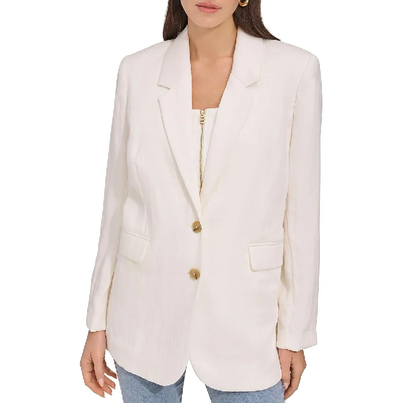 Cozy Fashion Trends DKNY Womens Deep V 2 Button Closure Two-Button Blazer