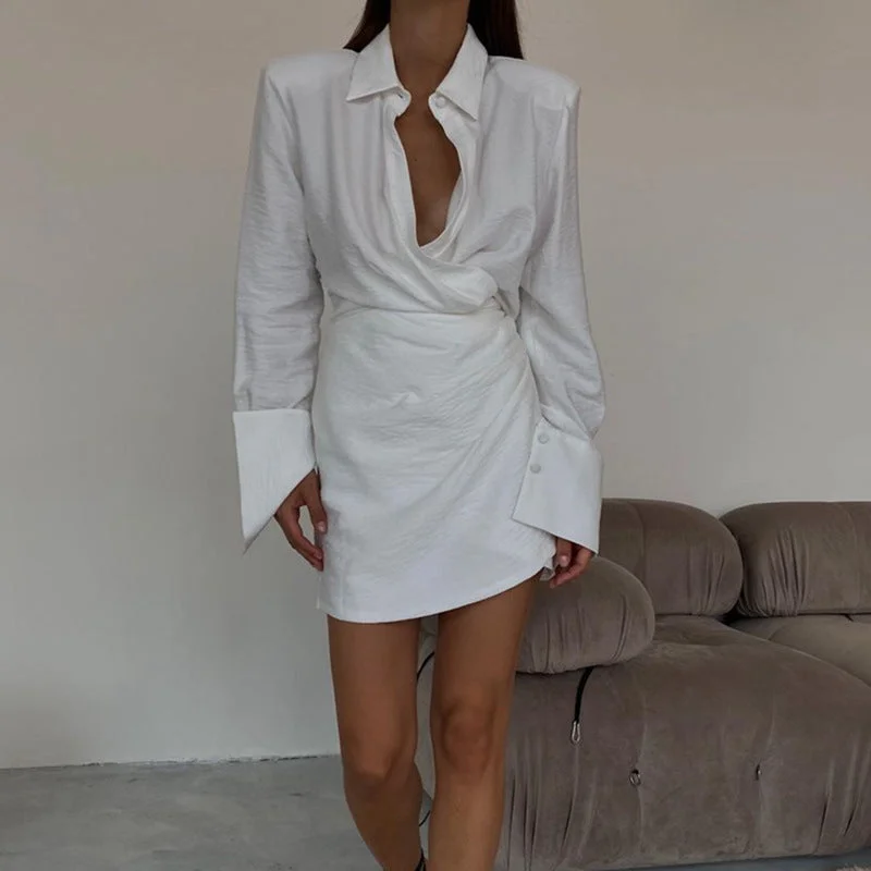 Classic Comfort Cheers To Us Crinkled Tie Shirt Dress