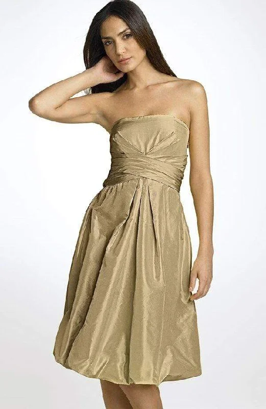 Comfortable Chic Donna Ricco - 8534879M Strapless Iridescent Satin Bubble Hem Dress