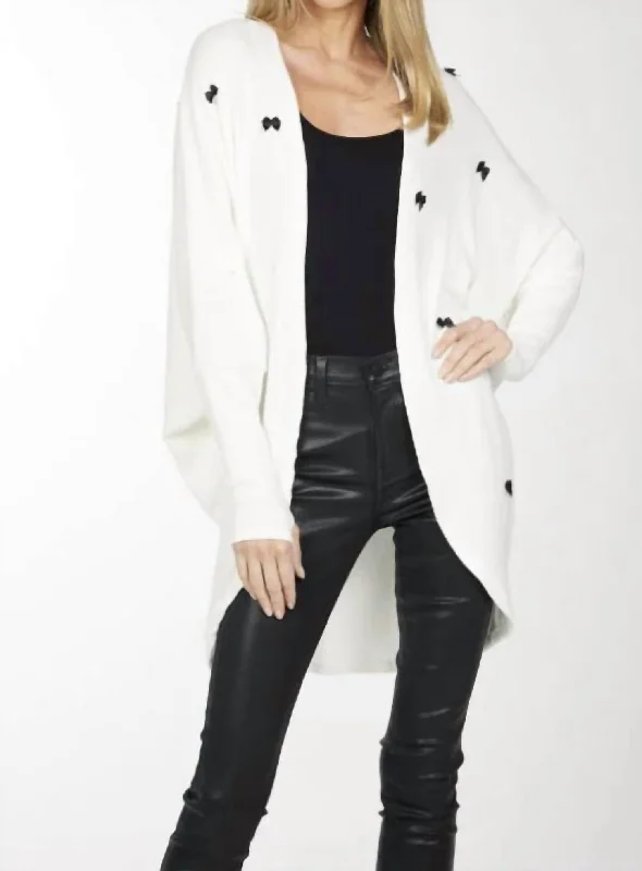 Casual Fit Albany Draped Dolman Cardigan In Ivory