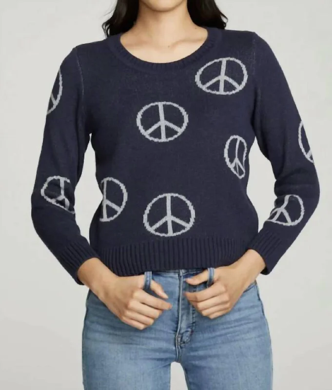 Cozy Lounge Wear "all Over Peace" Instaria Sweater In Avalon