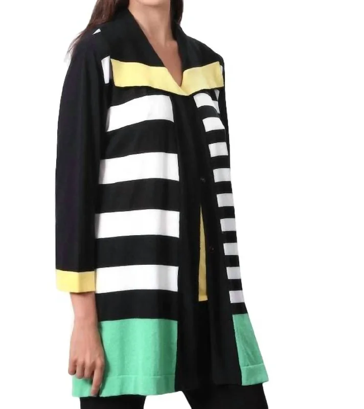 Soft Layers Citrus Twist Long Cardigan In Multi