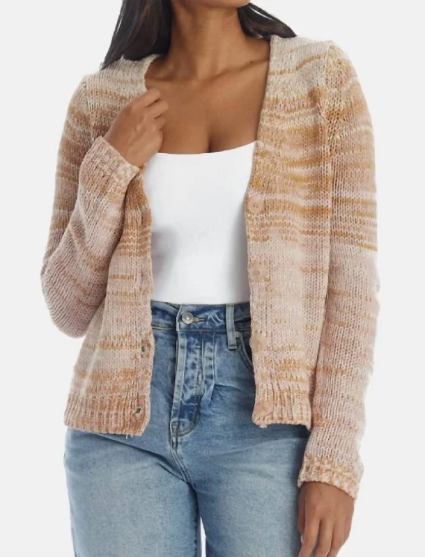 Casual Fit Wear Cream Ombré Cardigan In Cream Multi