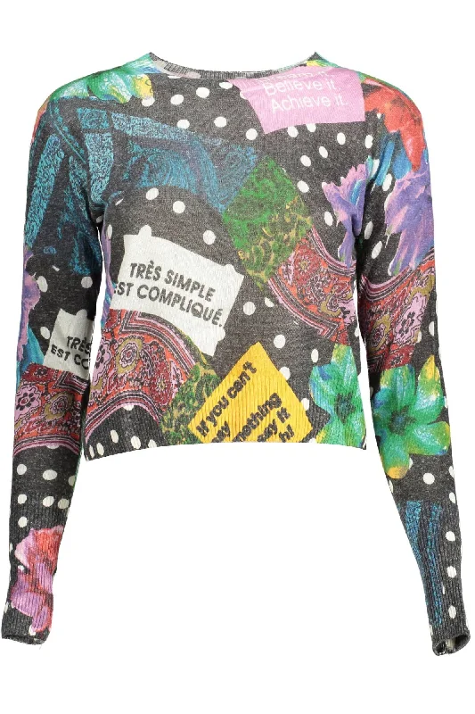 Breezy Comfort Desigual Chic Long-Sleeved Contrasting Women's Sweater