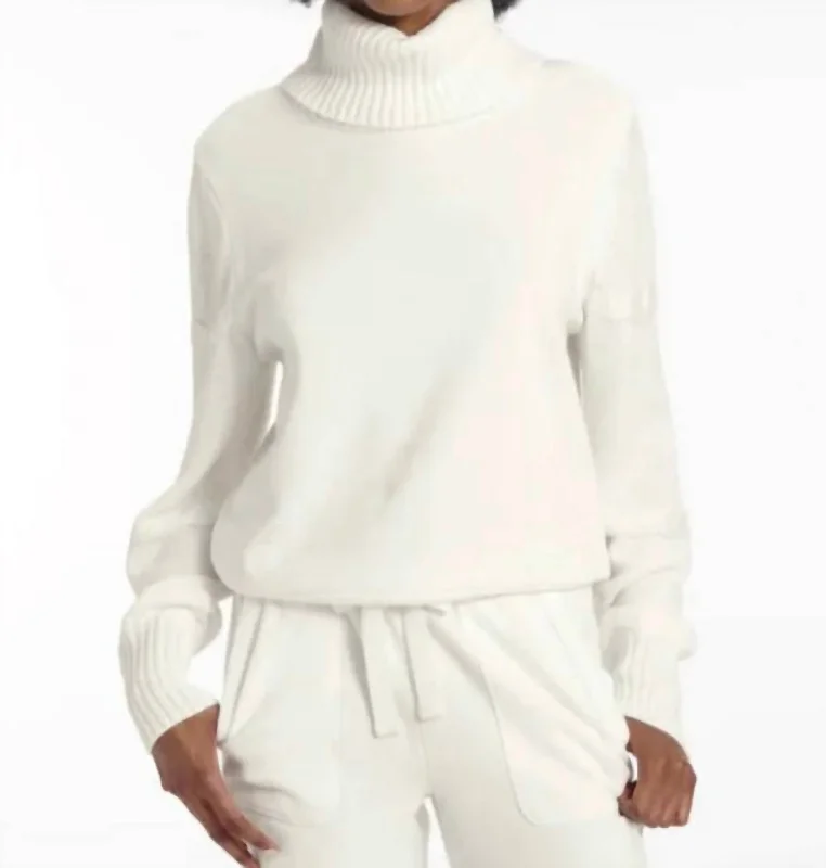 Comfy Dress Fjord Cowl Neck Sweatshirt In Winter White