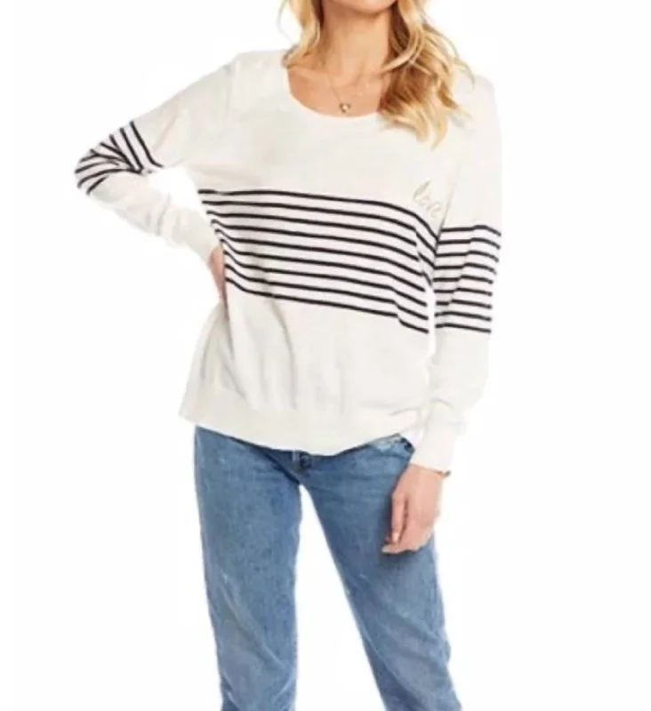 Breezy Comfort L/s Crew Neck Pullover In Rice