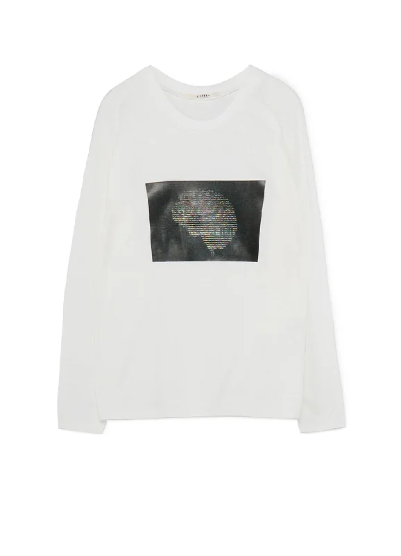 Comfortable Jeans Ascii Brain Print Oversized Long T-Shirt