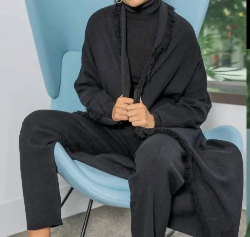Soft Wearables Madelyn Cardigan In Black