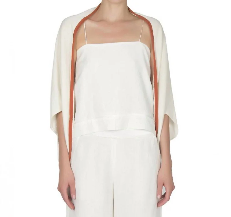 Soft Comfort Wear Monica Silk Cashmere Shrug In Creme/terra