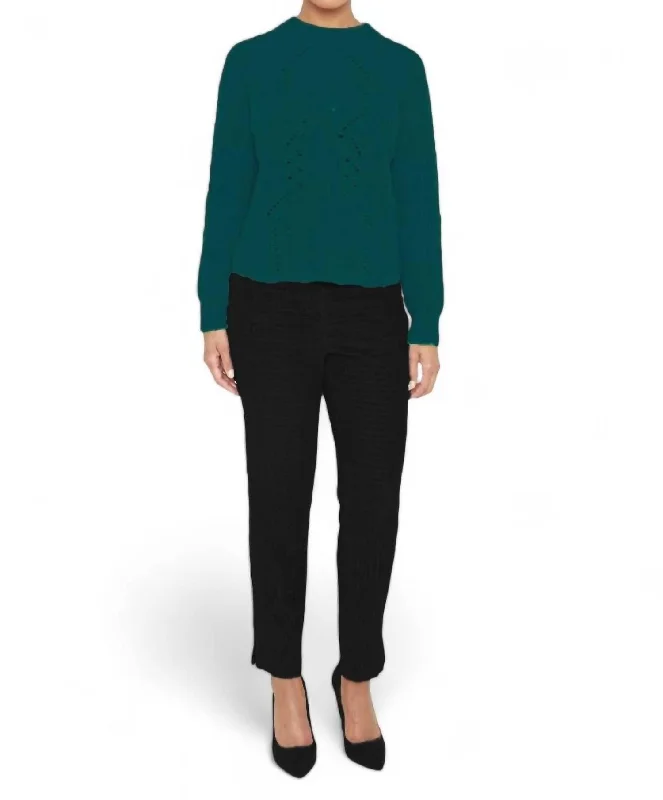 Soft Fabric Looks Salma Wool Cashmere Blend Pullover In Verde
