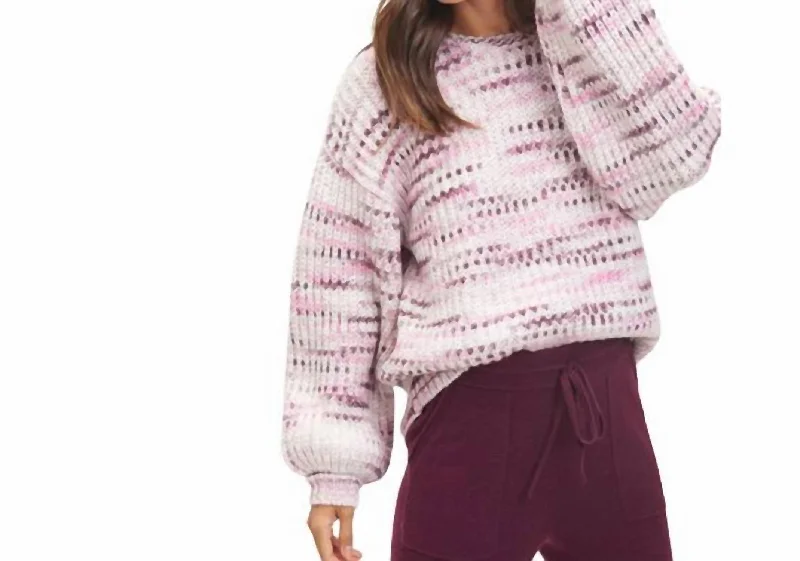 Soft Knitwear Space Dye Sweater In Black Cheery Multi