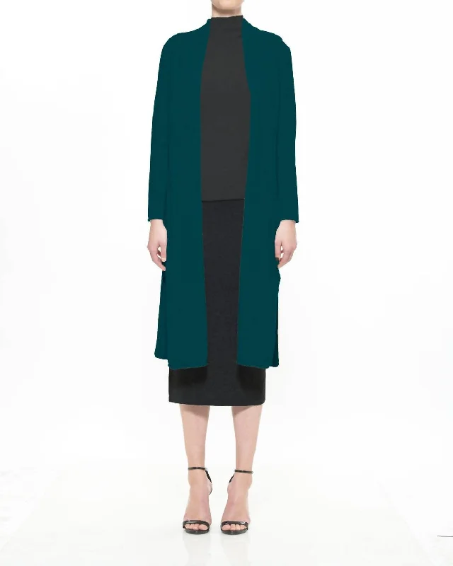 Cozy Fashions Varick Wool Cashmere Blend Robe Cardigan In Verde