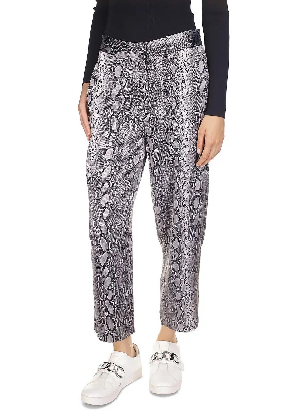 Casual Comfort Adder Womens Cargo High Rise Cropped Pants