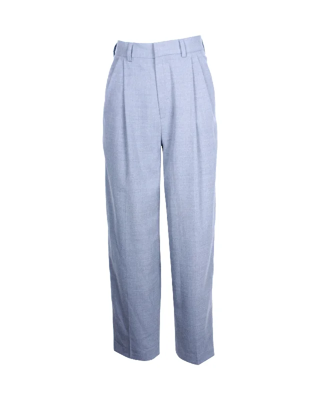 Cozy Essentials Wear Alexander McQueen Tapered Trousers in Gray Polyester Wool