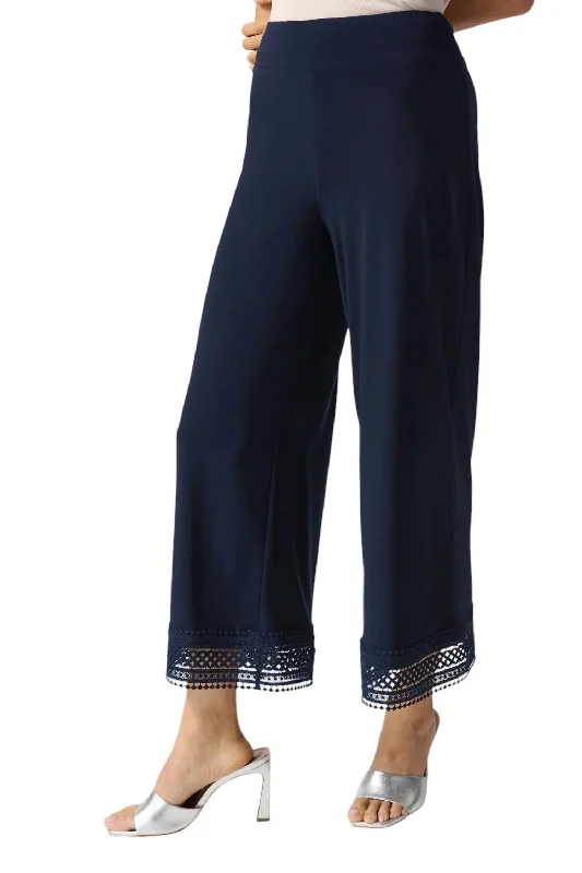 Stylish Casuals Ankle-Length Wide Leg Pant In Midnight Blue