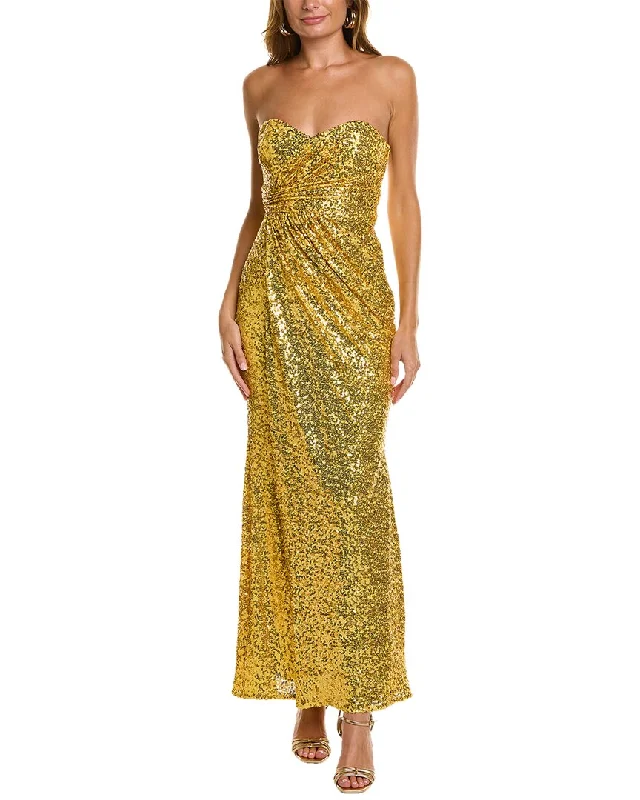 Soft Wearables Badgley Mischka Sequined Strapless Gown