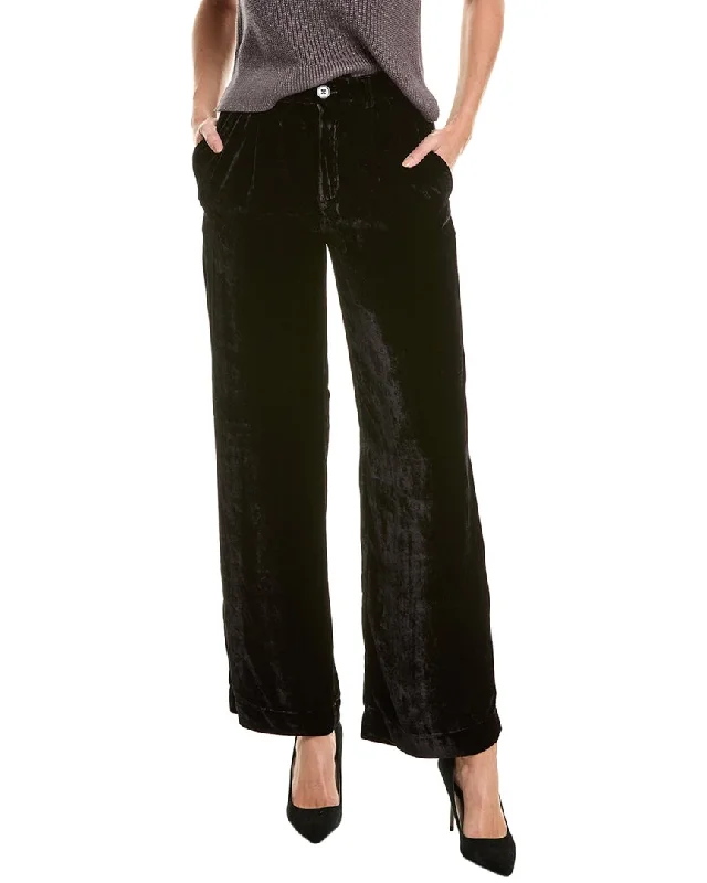 Soft Textures Bella Dahl Pleated Wide Leg Silk-Blend Trouser