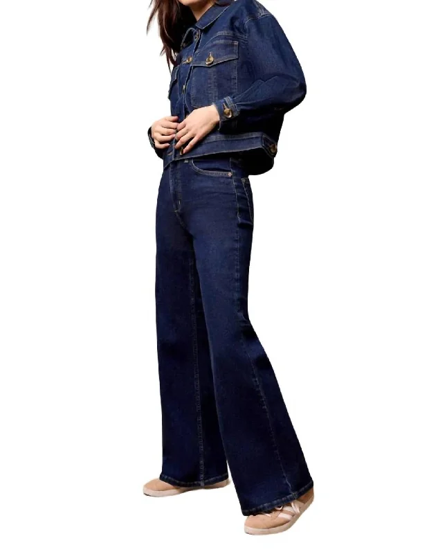 Comfy Dress Brooke Hugging Palazzo Jeans In Dark Denim