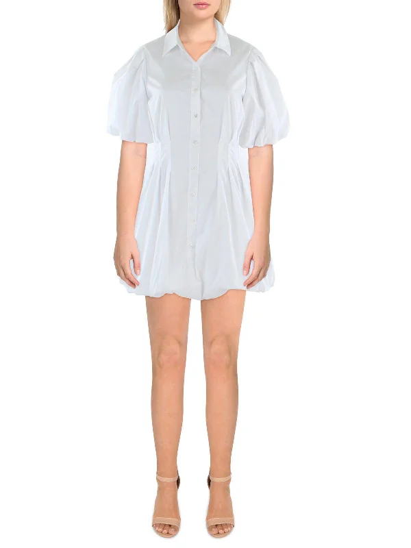 Cozy Apparel Cleo Womens Woven Pleated Fit & Flare Dress